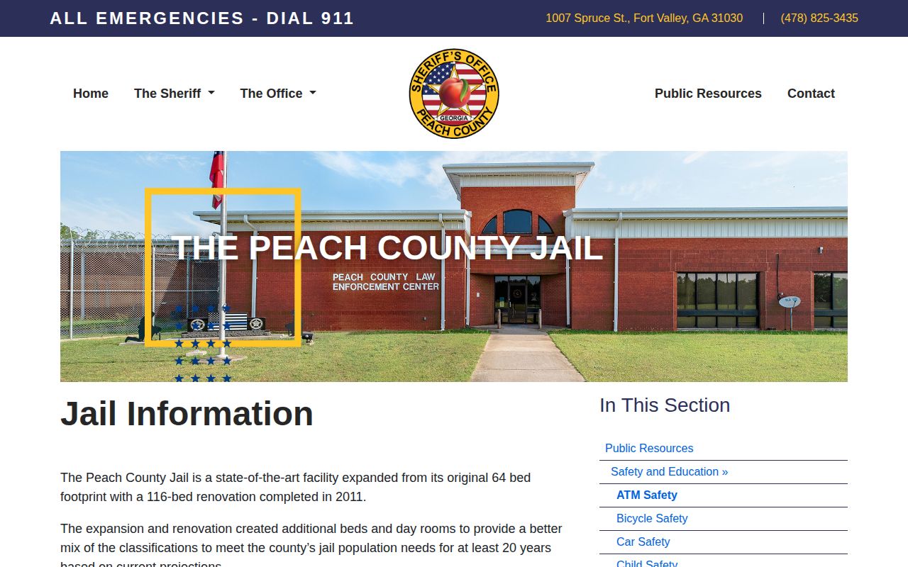 Peach County Jail bond and inmate release information